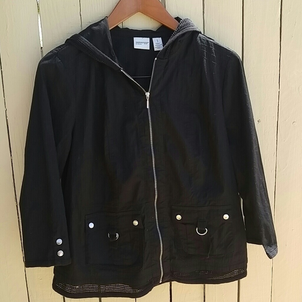 NWT Zenergy by Chicos Cotton and Mesh Jacket